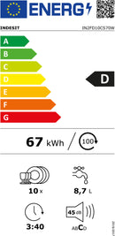 MÁQUINA DE LAVAR LOUÇA INDESIT - IN2FD10CS70W