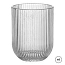 COPO DE VIDRO COM RISCAS EM RELEVO 260 ML, 6 UNID.