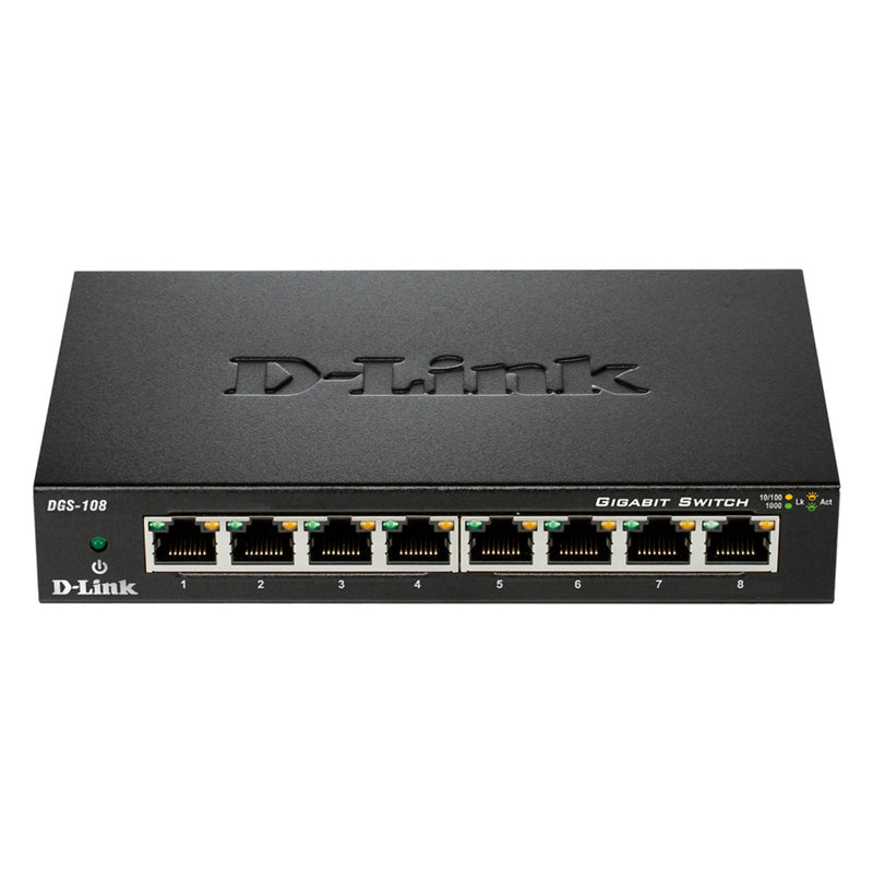 D-Link DGS-108 switch de rede Não-gerido L2 Gigabit Ethernet (10/
