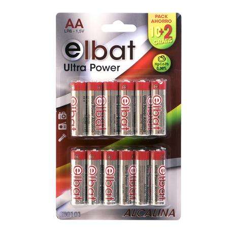 ELBAT PACK DE 12 PILAS ALCALINAS LR6AA