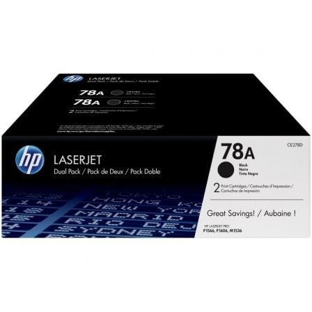 HP Conjunto Duplo de Toner LaserJet Original 78A Preto