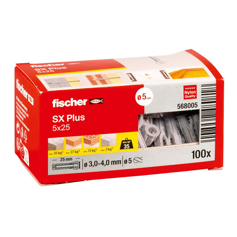 BUCHA FISCHER SX PLUS Ø5X25MM 100 UNID. N5 568005