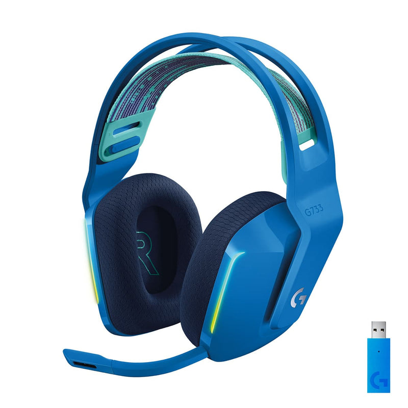 AURICULARES LOGITECH GAMING SEM FIOS COM MICROFONE G733 AZUL