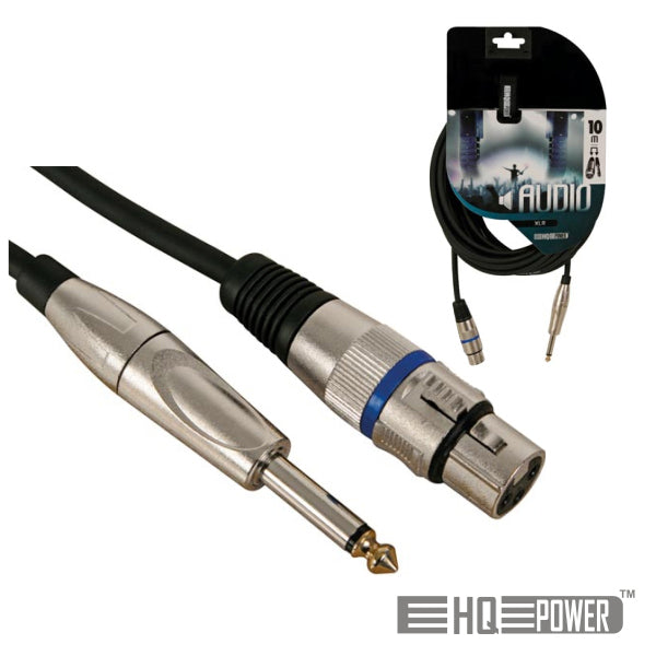 CABO XLR 3P FÊMEA  JACK 6.35MM MACHO 10M MN HQ POWER