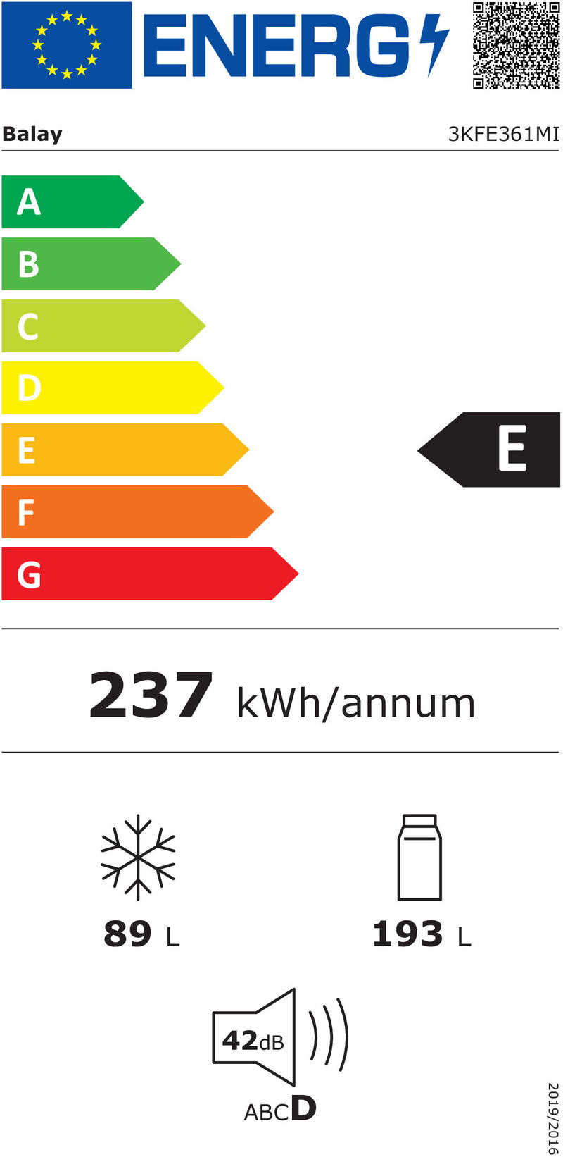 FRIGORÍFICO COMBINADO BALAY LIX-3KFE361MI