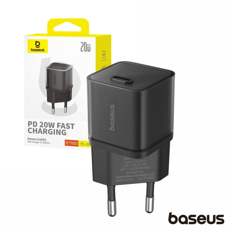 ALIMENTADOR COMUTADO MINIATURA USB-C 20W GAN5 BASEUS