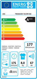 MÁQUINA DE SECAR ROUPA AEG TR818A2OB 8KG