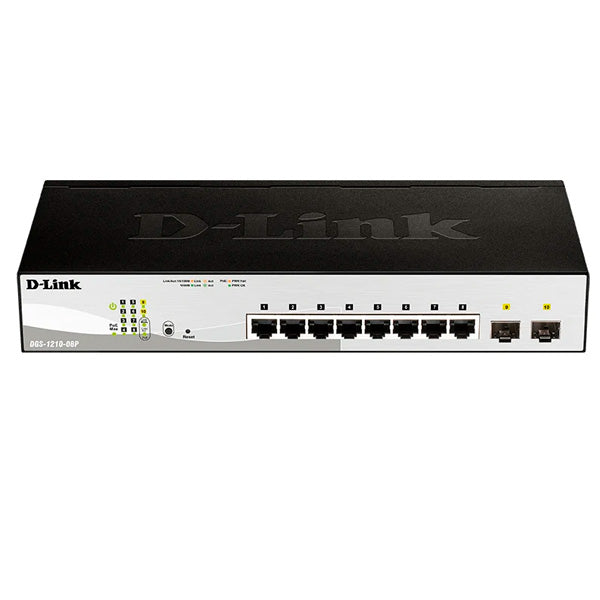 D-LINK 8-PORT 101001000MBPS GIGABIT POE SMART SWITCH + 2 SFP. (65