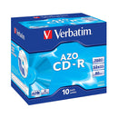 VERBATIM CD-R 52X 700MB 80MIN CAIXA NORMAL (JEWEL) PACK 10
