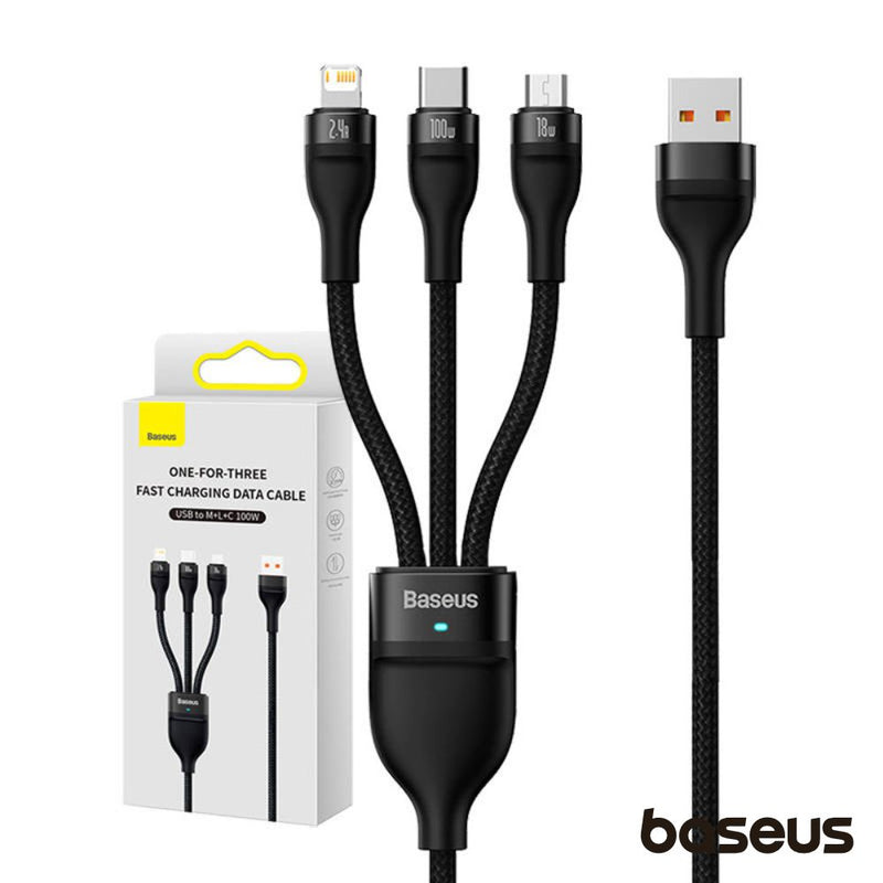 CABO USB-A P MICROUSBUSB-CLIGHTNING MACHO 1.2M 100W