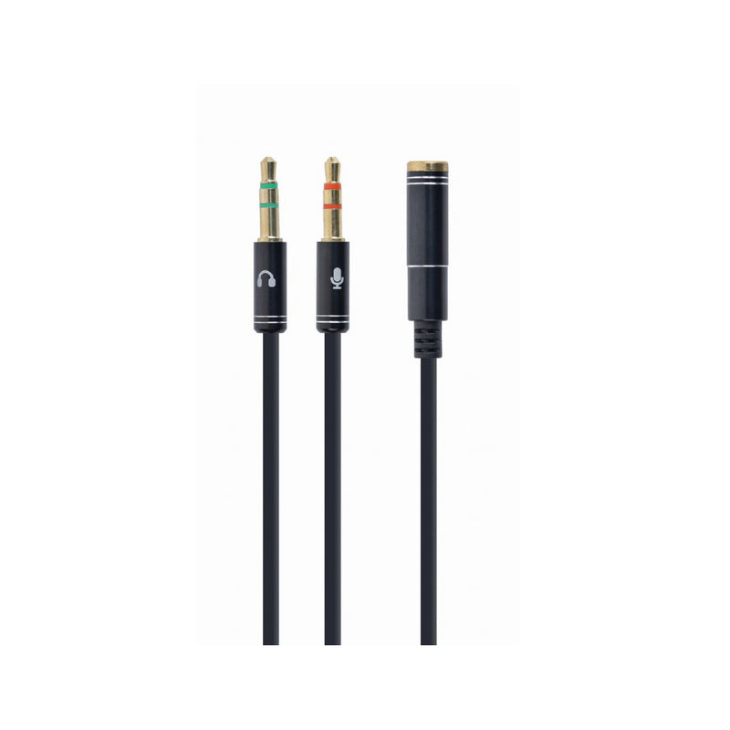 ADAPTADOR JACK 3.5MM FEMEA 4-PIN PARA 2X3.5MM MACHO ( AUDIO E MIC