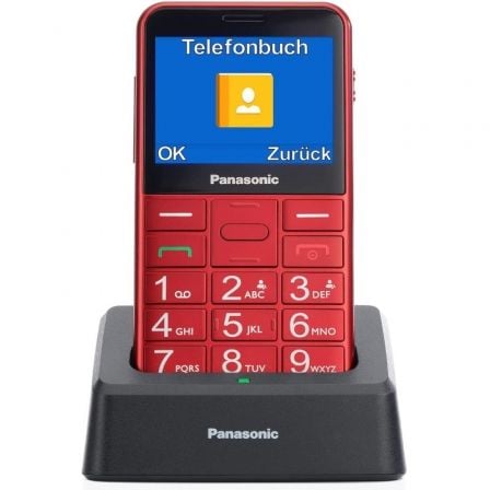 TELÉFONO MÓVIL PANASONIC KX-TU155EXRN PARA PERSONAS MAYORES ROJO