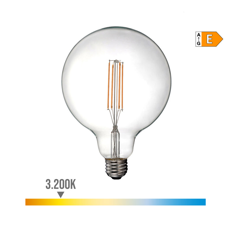 LÂMPADA DE BALÃO COM FILAMENTO LED E27 6W 800LM 3200K LUZ QUENTE