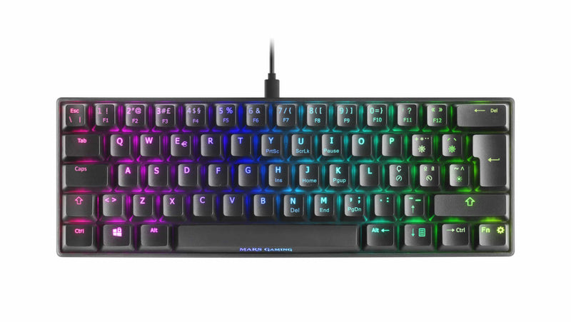 TECLADO MARS GAMING MKMINI RGB MECHANICAL 60%, CHROMA, OUTEMU SQ