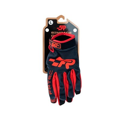 LUVAS SIMRACING FR-TEC FT7014 PRETO E VERMELHO