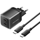 CARGADOR DE PARED GAN VENTION TZ-FCFB0-EU 2XUSB TIPO-C + CABLE US