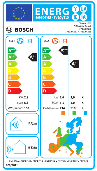 AR CONDICIONADO BOSCH CLIMATE 2000 2,6KW (18 m² - 9000 BTU - Bran