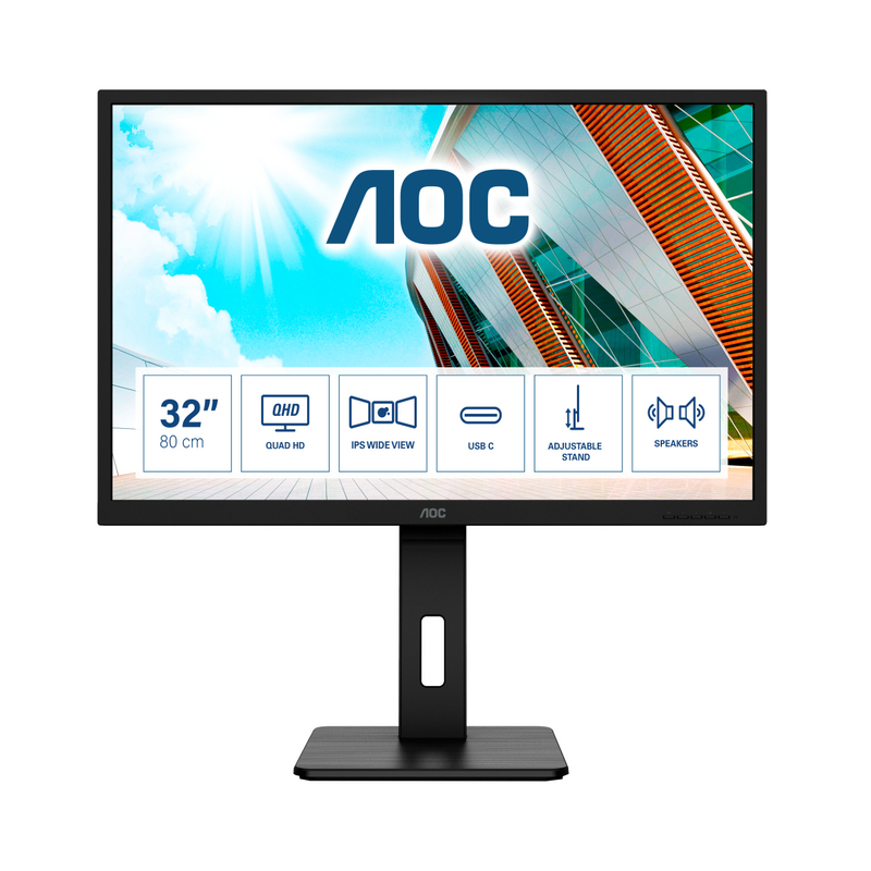 AOC Q32P2CA monitor de ecrã 80 cm (31.5") 2560 x 1440 pixels 2K U