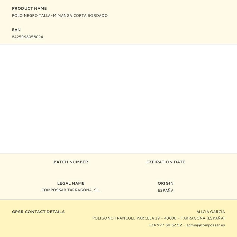 *MERCHANDISING* POLO PRETO TAMANHO-M MANGA CURTA BORDADO EDM