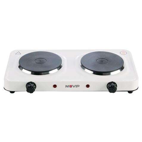 MUVIP COCINA ELECTRICA DE 2 PLACAS 2000W - 5 NIVELES DE POTENCIA