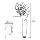 CHUVEIRO DE MÃO ANTI-CAL, MODERNO, 6 FUNÇÕES. COR CROMADO. EDM