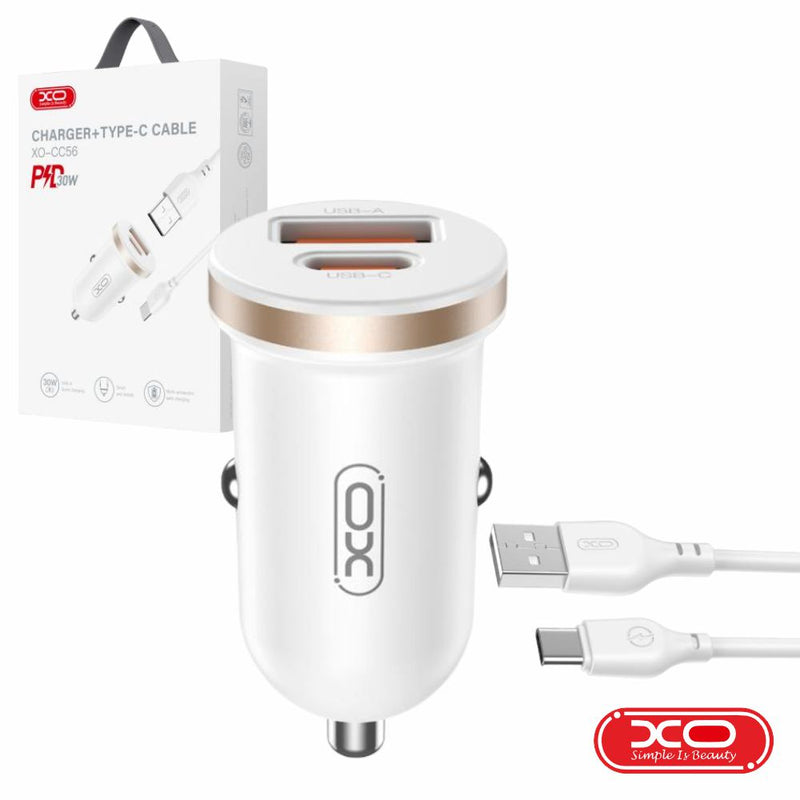 ADAPTADOR ISQUEIRO USB-A PD  USB-C 30W C CABO USB-C XO