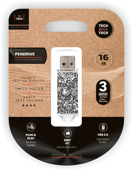 PENDRIVE 16GB TECH ONE TECH ART-DECO USB 2.0