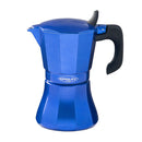 CAFETEIRA DE ALUMÍNIO DE 9 CHÁVENAS MOD: ´´PETRA´´ COR AZUL ORO