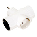 ADAPTADOR TRIPLO LATERAL SCHUKO 2 P+T 16 A 250 V~, BRANCO