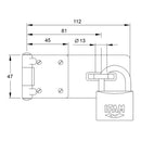 PORTA CADEADO PC420 AÇO 112X47MM Ø13MM. IFAM