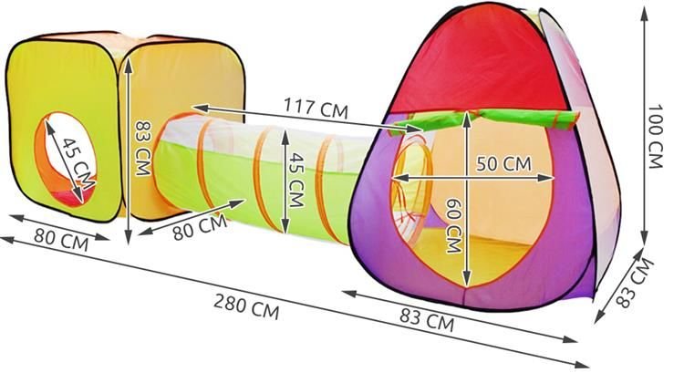 TÚNEL DE RASTEJAR E TENDA COM BOLAS