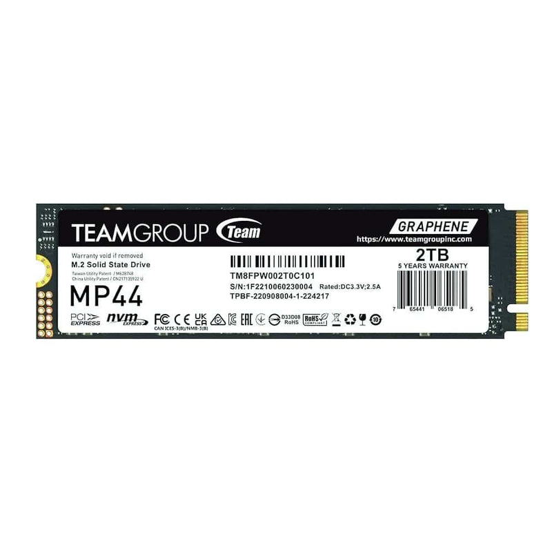 SSD M.2 PCIE 4.0 NVME TEAM GROUP 2TB MP44-7400R7000W-650660K IOPS