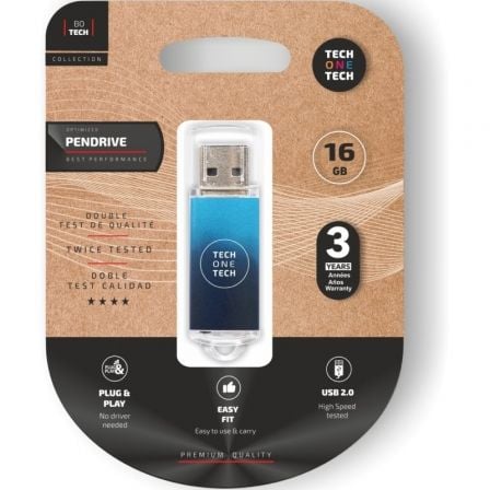 PENDRIVE 16GB TECH ONE TECH BE DEEP USB 2.0 AZUL DEGRADADO