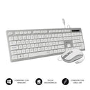 TECLADO E RATO SUBBLIM COMBO WIRED ERGO KEYS SILENT FLAT HQ PRATA