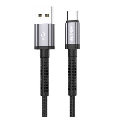 FONENG X83 CABO USB NA USB-C, 2,1 A, 1 M PRETO