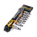 CONJUNTO (10PCS.) CHAVES E ACESSÓRIOS ENC. 1/2´´ TORX CR.V EK641