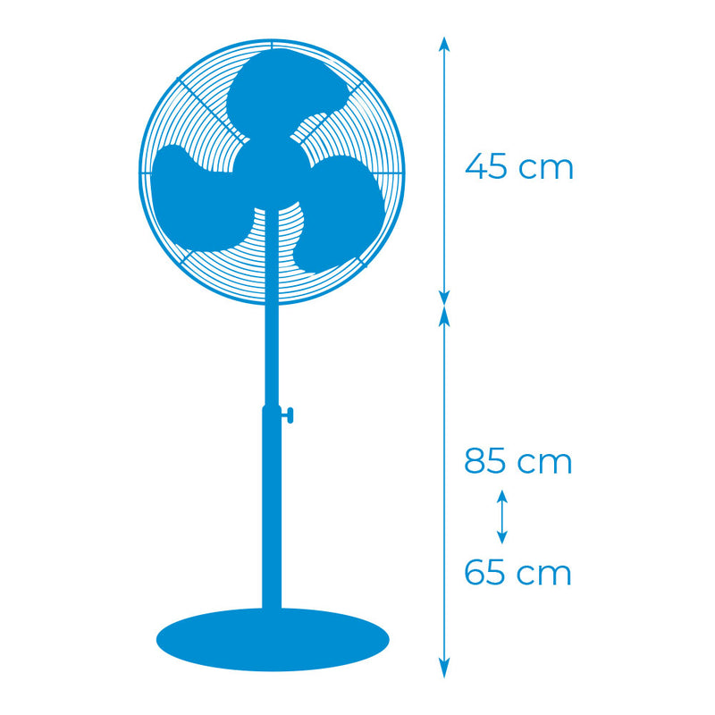 VENTOINHA DE PÉ COM BASE CIRCULAR. COR BRANCA. POTÊNCIA: 45W ASPA