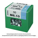 CAIXA L 50 UNID. PARAFUSO METRICO CAB HEX+PORCA ZINCO M 6X10MM FA