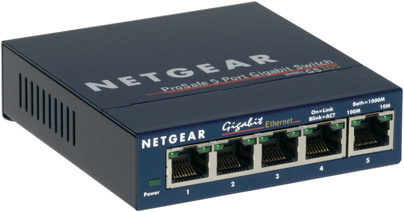 NETGEAR GS105 Não-gerido Gigabit Ethernet (10/100/1000) Azul