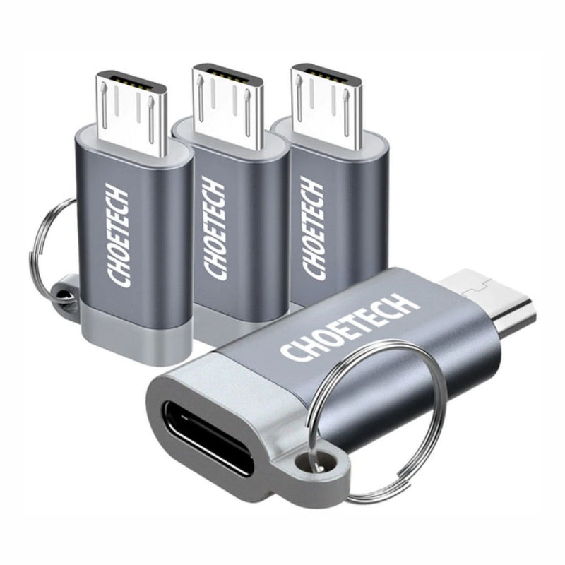 CONJUNTO 4 ADAPTADORES USB-C FÊMEA  MICROUSB MACHO