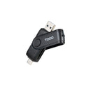 LECTOR DE TARJETAS EXTERNO TOOQ TQR-3003B USB 2.0 Y USB TIPO-C