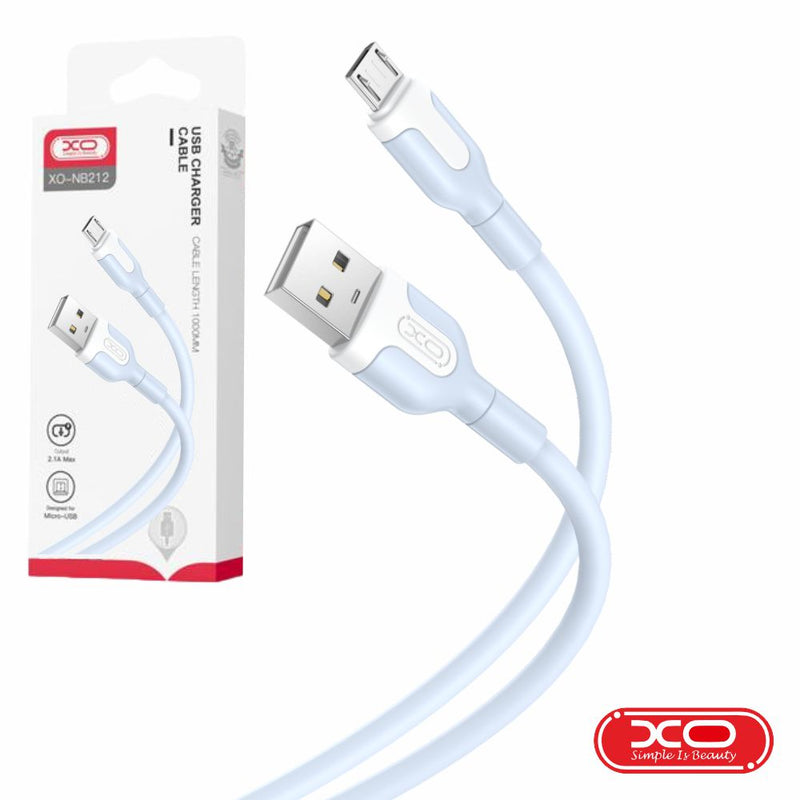 CABO USB-A 2.0 MACHO  MICRO-USB 2.1A AZUL 1M XO