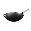 WOK DE AÇO Ø35CM COM CABO DE MADEIRA