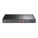 16-PORT 10100MBPS POE+ SWITCH, 16 10100MBPS RJ45 PORTS, 2 GIGABIT