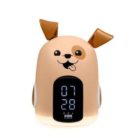 BIGBEN KIDS ALARM CLOCK WITH NIGHT LIGHT THREE BROWN DOG SOUNDS R