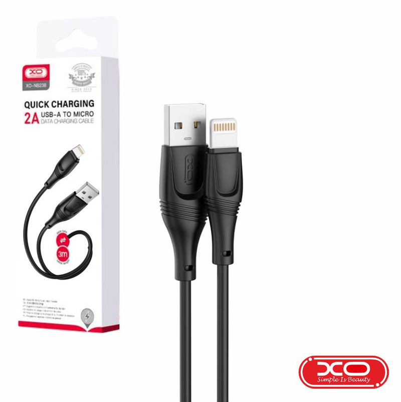 CABO USB-A MACHO  LIGHTNING MACHO 3M PRETO XO