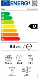 MÁQUINA DE LAVAR ROUPA TEKA WMK10620 6KG BRANCA