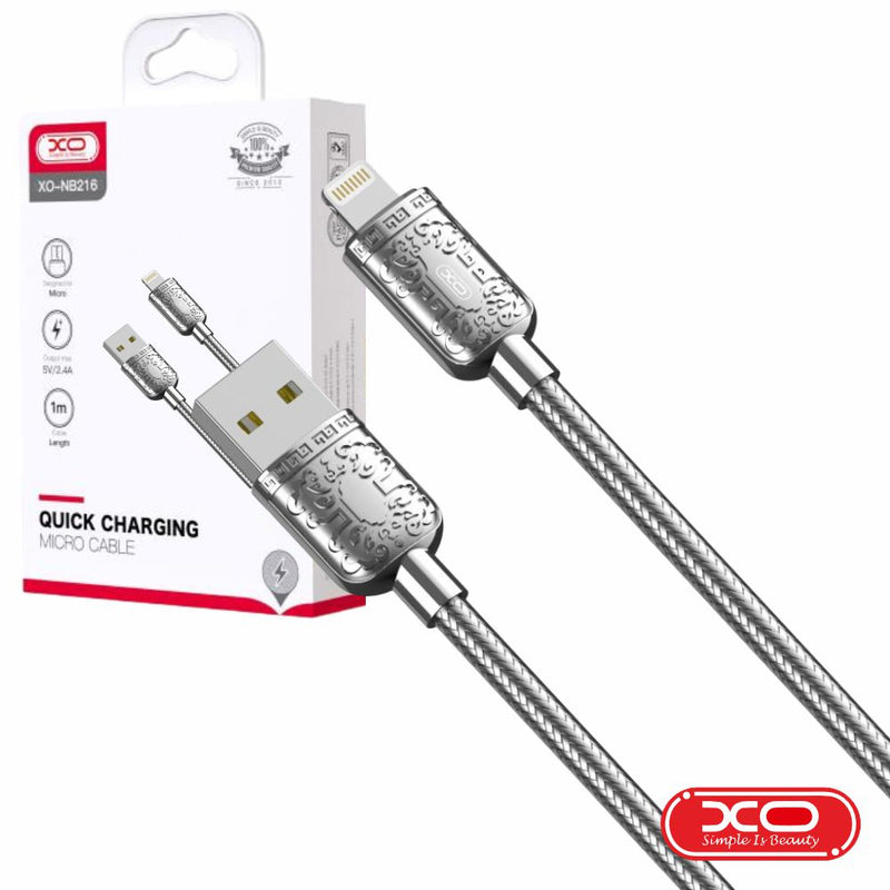 CABO USB-A 2.0 MACHO  USB-C 2.4A 1M PRATEADO XO