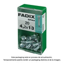 CAIXA S 20 UNID. PARAFUSO ROSCA CHAPA CR AUTOT. 4,2X13MM FADIX