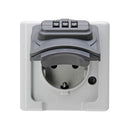 BASE FIXA 2P+E TIPO F SUPERFÍCIE CINZENTA 16A 250V~ COM FECHADURA